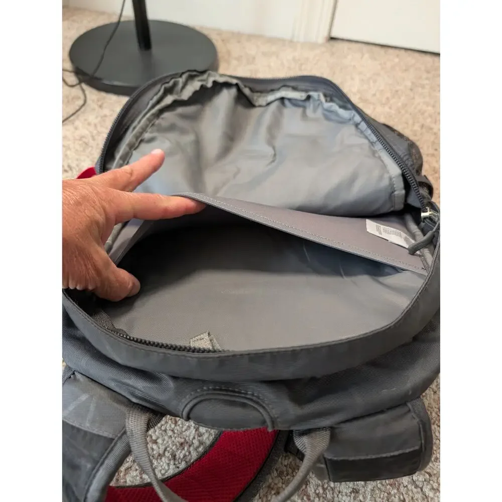 The North Face Borealis Backpack Unisex Large Gray Red Hiking School Travel Bag
